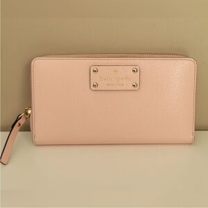 𝅺Kate Spade Wallet Ballet Pink Full Size Zip Wallet #1041